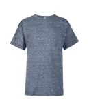 14900 Delta Apparel Youth 30/1's Snow Heather Tee in Denim snow heather