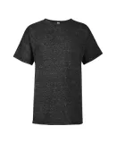 14900 Delta Apparel Youth 30/1's Snow Heather Tee in Black snow heather