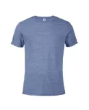 14600 Delta Apparel Adult 30/1's Snow Heather Tee in Royal snow heather