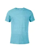 14600 Delta Apparel Adult 30/1's Snow Heather Tee in Turquoise snow heather