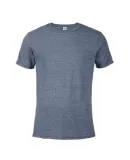 14600 Delta Apparel Adult 30/1's Snow Heather Tee in Denim snow heather