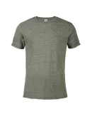 14600 Delta Apparel Adult 30/1's Snow Heather Tee in Moss snow heather