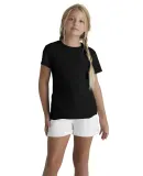 1300N Delta Apparel Girls 30/1's Tee in Black