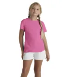 1300N Delta Apparel Girls 30/1's Tee in Hot pink