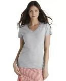 1336V Delta Apparel Junior 30/1's V-Neck Tee in Athletic heather