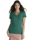 1336V Delta Apparel Junior 30/1's V-Neck Tee in Jade