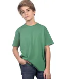 YC1040 Cotton Heritage Youth Cotton Crew T-Shirt in Kelly green