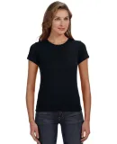 1441 Anvil Ladies' 1x1 Baby Rib Scoop T-Shirt in Black