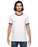 988AN Anvil Ringer T-Shirt in White/ black