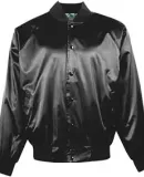 3600 Augusta Satin Baseball Jacket Solid Trim BLACK