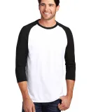 DM136 District Made Mens Perfect Tri-Blend Raglan Black/White