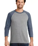 DM136 District Made Mens Perfect Tri-Blend Raglan Navy Fr/Gry Fr