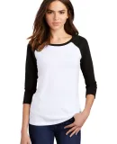 DM136L District Made Ladies Perfect Tri-Blend Ragl Black/White