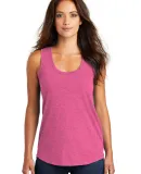 DM138L District Made Ladies Perfect Tri-Blend Race Fuchsia Frost