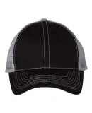 7641 Mega Cap Heavy Cotton Twill Front Trucker Cap Black/ Grey