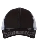 7641 Mega Cap Heavy Cotton Twill Front Trucker Cap Black/ White