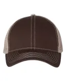 7641 Mega Cap Heavy Cotton Twill Front Trucker Cap Brown/ Khaki