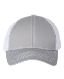 7641 Mega Cap Heavy Cotton Twill Front Trucker Cap Light Grey/ White