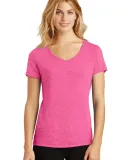 DM1350L District Made Ladies Perfect Tri-Blend V-N Fuchsia Frost