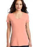 DM1350L District Made Ladies Perfect Tri-Blend V-N Hthrd Dsty Pch