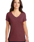 DM1350L District Made Ladies Perfect Tri-Blend V-N Maroon Frost