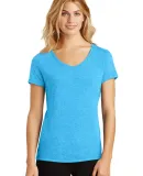 DM1350L District Made Ladies Perfect Tri-Blend V-N Turquoise Frst