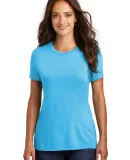 DM130L District Made Ladies Perfect Tri-Blend Crew in Turquoise frst