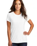 DM130L District Made Ladies Perfect Tri-Blend Crew in White