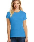 DM108L District Made Ladies Perfect Blend Crew Tee in Hthr brt turqu