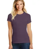 DM108L District Made Ladies Perfect Blend Crew Tee in Hthr eggplant