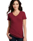 DM1190L District Made Ladies Perfect Blend V-Neck  in Red fleck