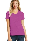 DM1190L District Made Ladies Perfect Blend V-Neck  in Hthr pink rasp