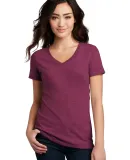 DM1190L District Made Ladies Perfect Blend V-Neck  in Raspberry flck