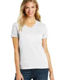 DM1190L District Made Ladies Perfect Blend V-Neck  in White