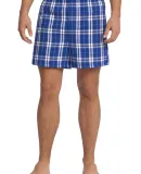 District DT1801 Young Mens Flannel Plaid Boxer  Deep Royal