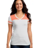 DT264 District Juniors Varsity V-Neck Tee White/Brt Orng