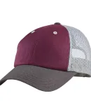 DT616 District Tri-Tone Mesh Back Cap  Maroon/Char/Gy