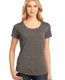 DM441 District Made Ladies Tri-Blend Lace Tee Chocolate Hthr