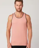 MC1792 Cotton Heritage Men's Ringer Tank Dusty Rose/Cool Grey