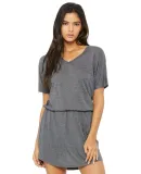 8812 Bella + Canvas Ladies' Flowy V-Neck Dress in Drk grey heather