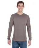 Gildan G474 Adult Tech Long Sleeve T-Shirt in Marbled charcoal