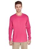 Gildan G474 Adult Tech Long Sleeve T-Shirt in Safety pink