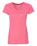 Gildan G47V Ladies Tech V-Neck T-shirt SAFETY PINK