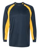 Badger 4154 B-Dry Core Hook Performance T-Shirt in Navy/ gold