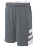 NB5334 A4 Drop Ship Youth 8 Inseam Reversible Spee Graphite/White