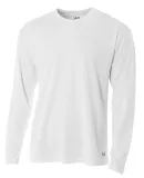 N3253 A4 Drop Ship Men's Long Sleeve Crew Birds Ey WHITE