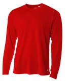 N3253 A4 Drop Ship Men's Long Sleeve Crew Birds Ey SCARLET