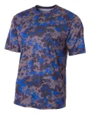 N3256 A4 Drop Ship Men's Camo Performance Crew T-S Royal