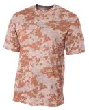 N3256 A4 Drop Ship Men's Camo Performance Crew T-S Sand Camo