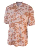 N3263 A4 Drop Ship Camo 2-Button Henley Shirt Sand Camo